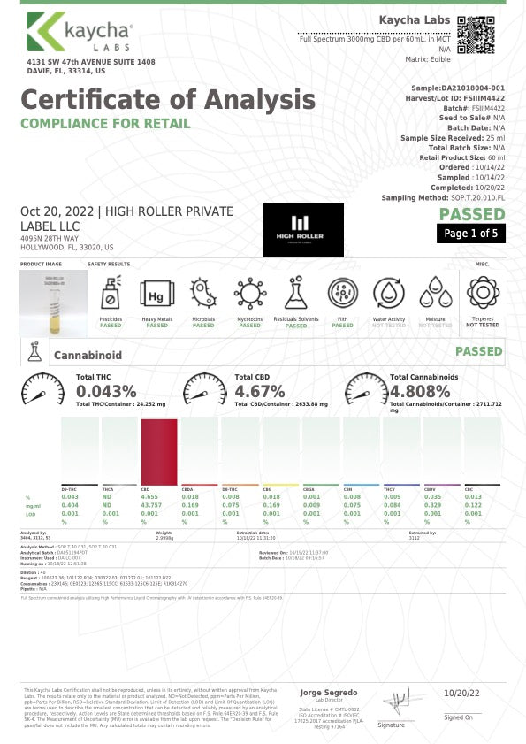 3000MG FULL SPECTRUM OIL TINCTURE